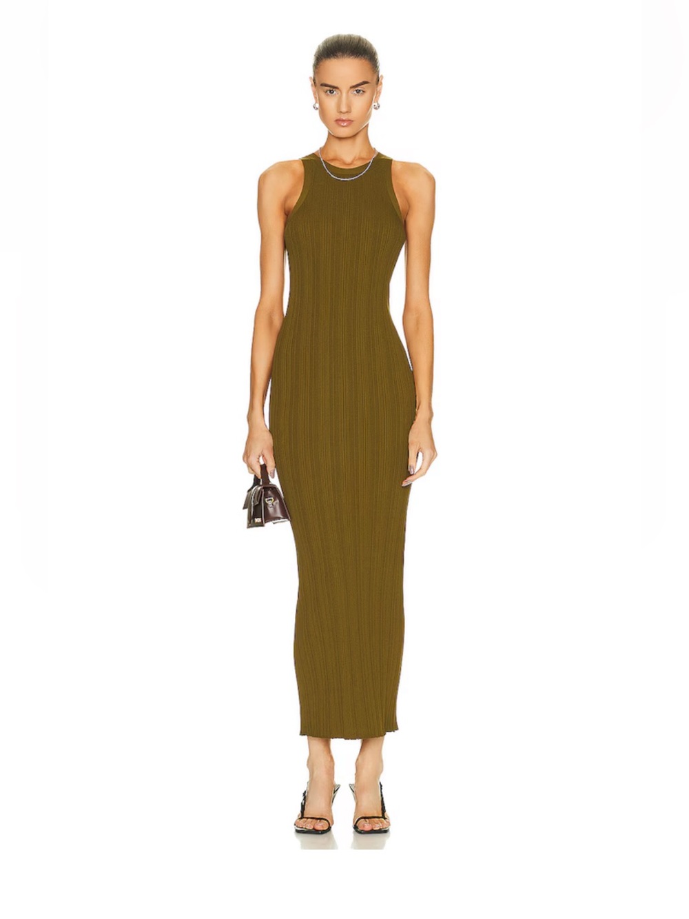 Toteme Seamless Rib Tank Dress Olive S